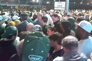 The scene at the Meadowlands after the Jets game last night